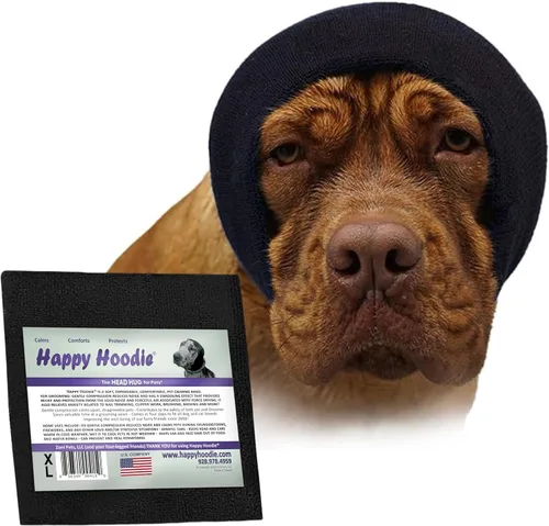 Vista 27 de Happy Hoodie La banda calmante original para perros y gatos - Marca americana - Alivio de la ansiedad/Protección contra el ruido-Aseo-Truenos-Fuegos