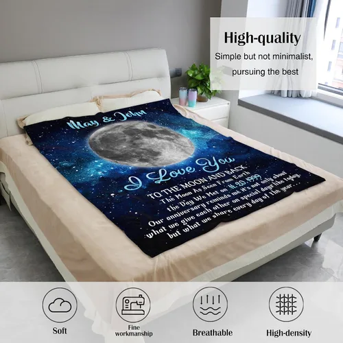 Vista 3 de TURMTF Manta personalizada con foto para mamá de hija e hijo, regalos de boda personalizados para ella, él, pareja, esposa, marido, novia, novio
