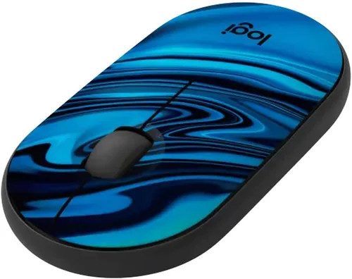 Vista 2 de Logitech Mouse inalámbrico M340 con impresiones de edición limitada, receptor USB y clics silenciosos, mouse inalámbrico portátil para laptop, PC