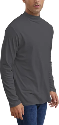 Vista 3 de Camisetas casuales de cuello alto falso para hombre, manga larga, térmicas, elásticas, básicas, ligeras, camisetas