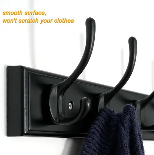 Vista 6 de WEBI Perchero de pared para montar en la pared, ganchos para colgar en la pared de 38 1/4" de largo, perchero de pared de bambú con gancho