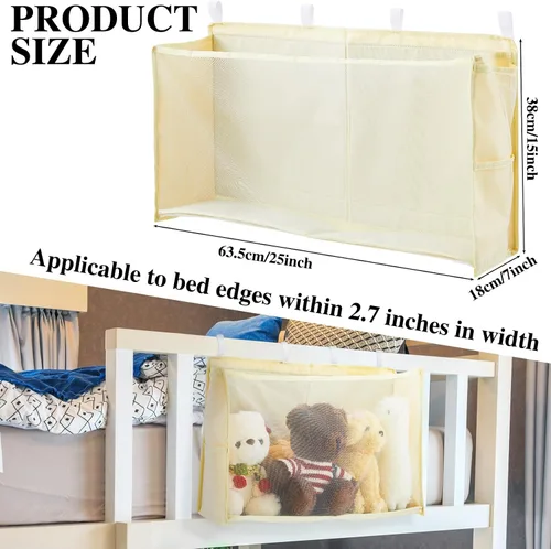 Vista 2 de Beeveer Organizador de animales de peluche para mesita de noche, red organizadora de juguetes de peluche de gran capacidad que ahorra espacio
