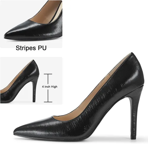 Vista 3 de JENN ARDOR Zapatos de tacón alto para mujer, con punta cerrada, de aguja, clásico, para oficina, boda, boda, sexy, para baile de graduación