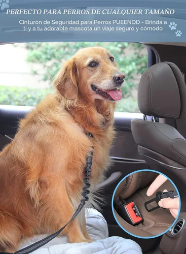 Vista 5 de 2 paquetes de cinturón de seguridad para perro ajustable para coche, cinturones de seguridad de nailon para vehículo, cinturón de seguridad