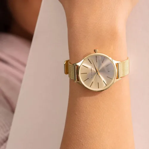 Vista 8 de Reloj de correa de malla larga de índice de 1.417in para mujer (VNR11400)