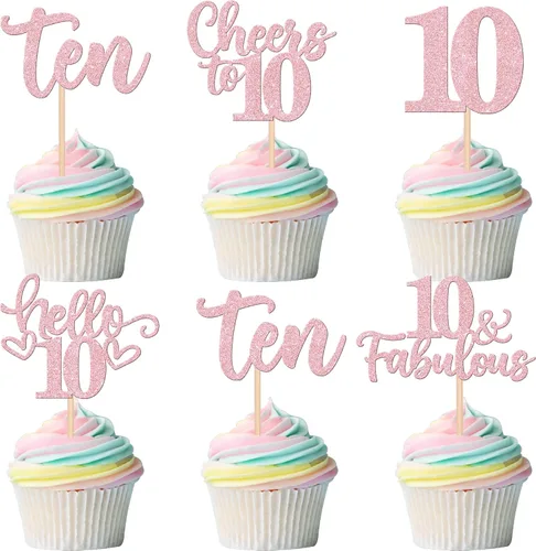 Vista 66 de 30 piezas de adornos para cupcakes de 12 cumpleaños feliz, brillantes doce, hola 12, felicitaciones a 12 años, adornos para cupcakes, 12