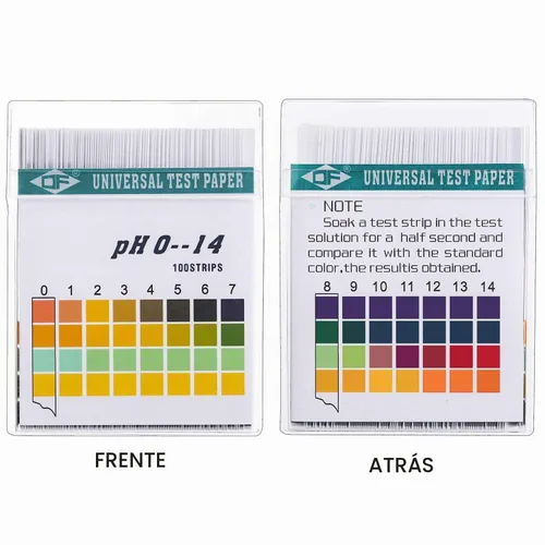 Vista 2 de Hicarer 200 tiras de plástico para prueba de pH, pH universal 0-14, papel de prueba de tornasol con estuche de almacenamiento para agua, líquido