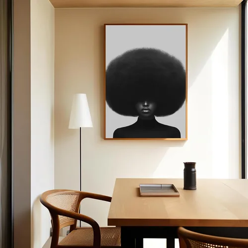 Vista 3 de Póster de personas negras, arte de mujeres afroamericanas, arte minimalista para mujer, impresión de mujer afro, obra de arte moderna, 16 x 24