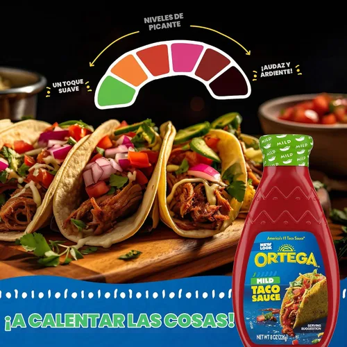 Vista 5 de Salsa para Tacos Ortega Original, Suave, 16 Onzas