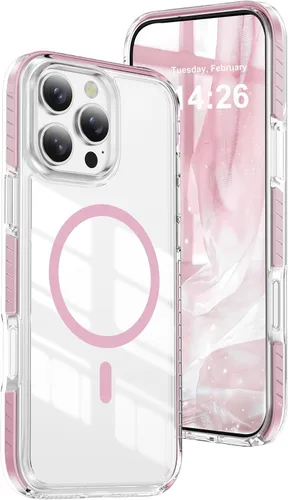 Vista 13 de LEMAXELERS Funda magnética transparente para iPhone 18 Pro Max, color negro