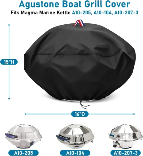 Vista 2 de Funda para parrilla de barco Magma A10-205 para parrilla de gas portátil, resistente al agua, para parrillas marinas, accesorio para barcos