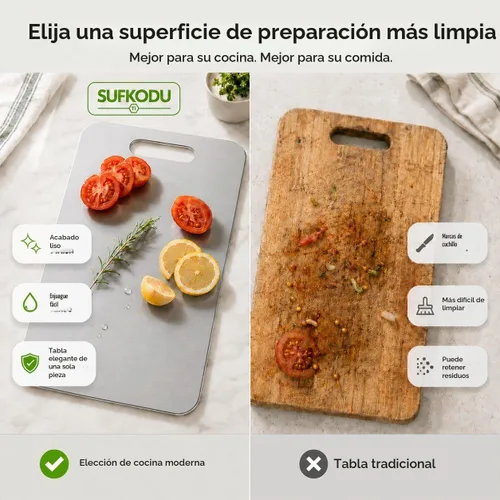 Vista 7 de Juego de tablas de cortar de titanio de 3 piezas, tablas de cortar de titanio para cocina, 100% tablas de cortar de titanio de doble cara, áreas