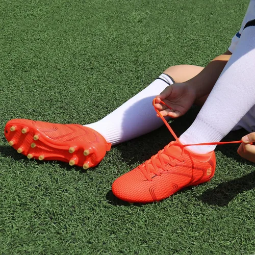 Vista 5 de brooman Zapatos de fútbol para niños y niñas, zapatos de fútbol para exteriores