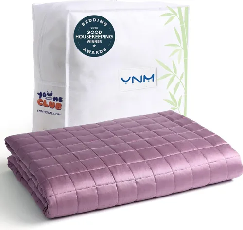 Vista 15 de YnM Manta con peso refrescante para adultos, manta pesada de 10 libras para una persona de 90 libras, perfecta para personas que duermen con calor