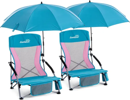 Vista 30 de Lamberia Silla de playa plegable para adultos, paquete de 2, sillas de playa bajas portátiles con capacidad de 300 libras, silla de camping ligera