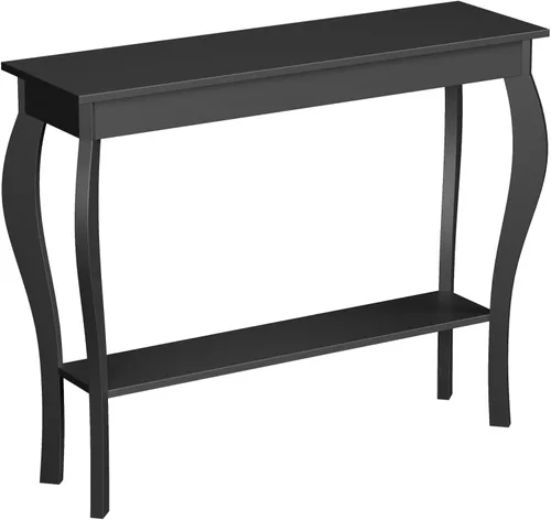 Vista 8 de ChooChoo Mesa consola estrecha, mesa de sofá elegante y decorativa, mesa de entrada, 39.3 pulgadas, color negro