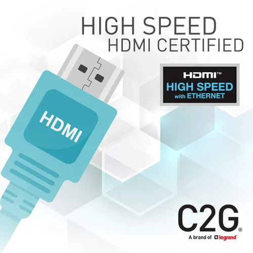 Vista 5 de C2G Cable HDMI de alta velocidad con Ethernet de 5.9 ft, HDMI para dispositivo de audio/vídeo, 5.9 ft, 1 HDMI digital