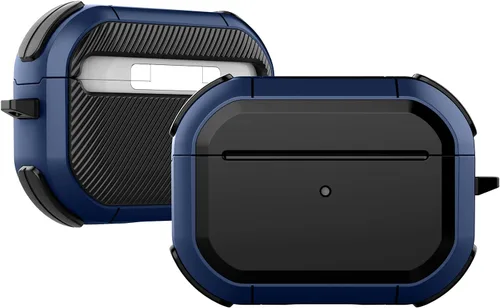 Vista 10 de ORIbox Funda protectora que absorbe los golpes compatible con AirPods 1 y AirPods 2, cuerpo completo resistente con llavero para AirPods, azul