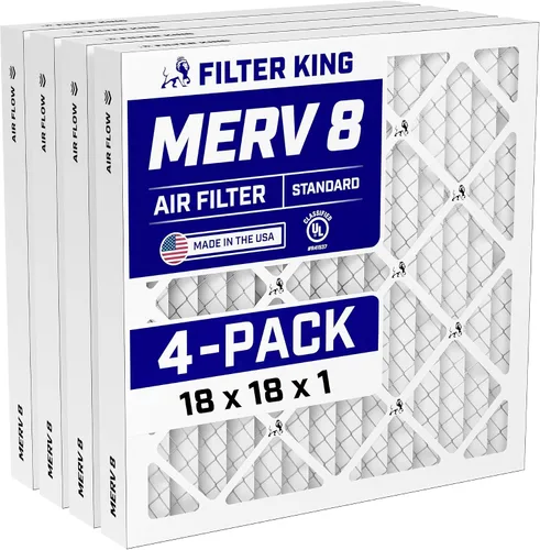Vista 231 de Filter King Filtro de aire 6x6x1 Paquete de 4 Filtros plisados MERV 8 HVAC para horno A/C Fabricado en Estados Unidos Tamaño real: 5.5 x 5.5