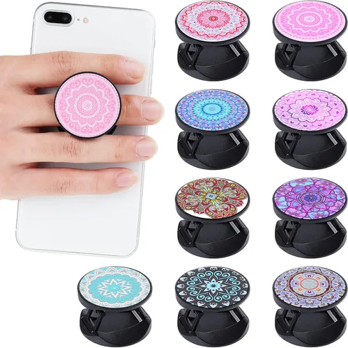 Vista 10 de Honoson 9 Piezas Soporte de Agarre para Teléfono Celular Soporte Plegable Colorido Autoadhesivo Anillo para Dedos de Sublimación para Teléfono