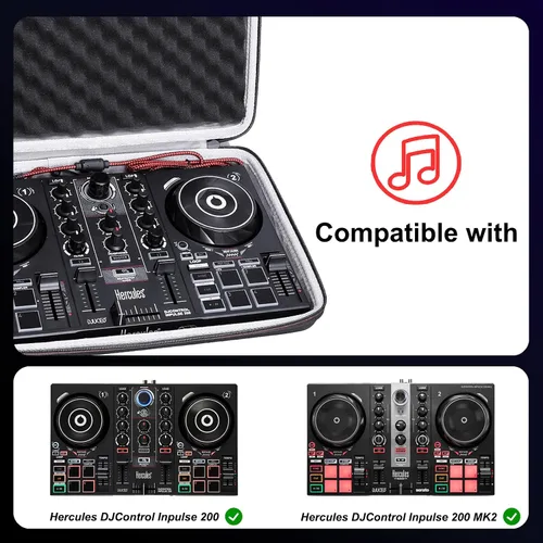 Vista 2 de LTGEM - Funda para controlador de DJ Hercules DJControl Inpulse 200 / DJControl Inpulse 200 MK2 - Bolsa de transporte protectora de viaje
