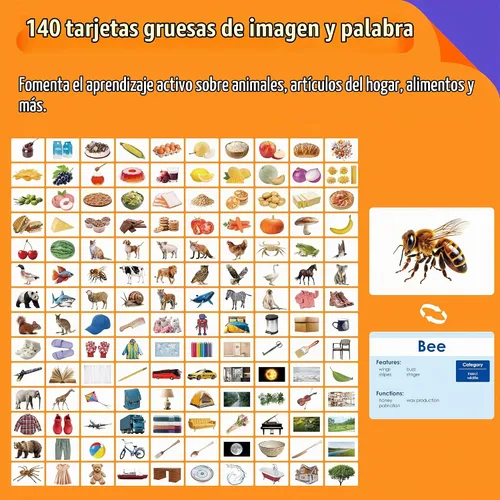 Vista 2 de 140 Tarjetas de imagen con sustantivos, tarjetas didácticas de imágenes, herramienta de desarrollo del habla para el autismo, material didáctico