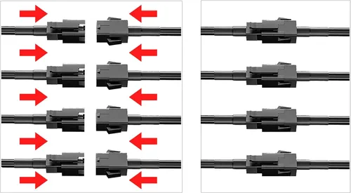 Vista 4 de Hovano Juego de 4 cables de extensión de 60 pulgadas/150 cm de 4 pines RGB LED para luces de acento multicolor, juego de cables para luces LED