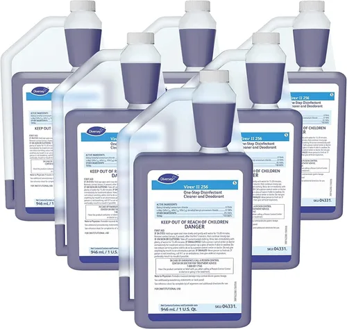 Vista 16 de VIREX Diversey II 256 04331. Disinfectant Cleaner Concentrate, Multi-Surface for Home & Commercial Use, Odor Control, Mint Scent, AccuMix Bottle, 32