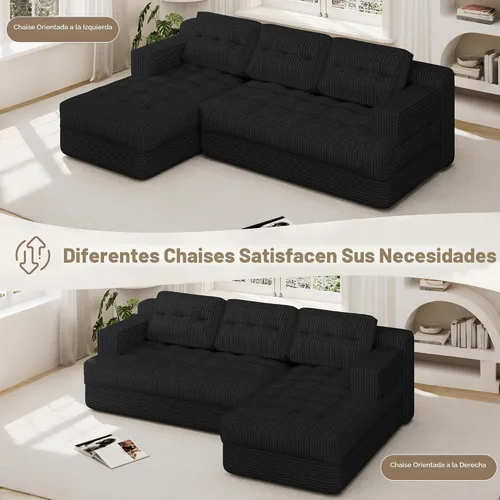 Vista 7 de Sofá deshuesado, sofá modular sin hueso con asiento profundo y diván para espacios pequeños, sofá tapizado en la nube, sofás seccionales sin hueso