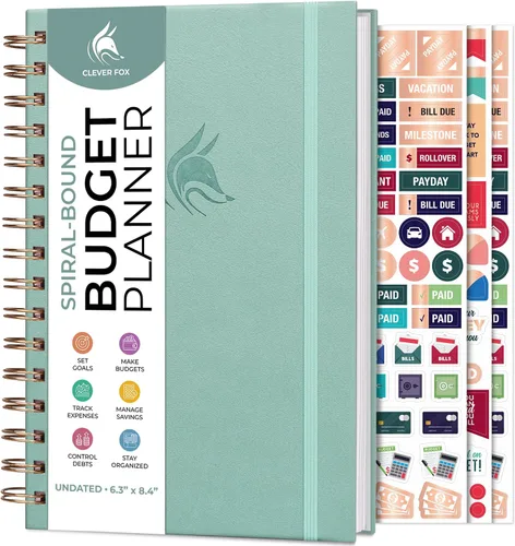 Vista 14 de Clever Fox Planificador de presupuesto en espiral, cuaderno de seguimiento de gastos, organizador de presupuestos mensual, cuaderno de registro