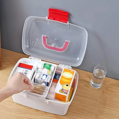 Vista 7 de Eforcase Organizador de almacenamiento – Caja de plástico para primeros auxilios – Kit de emergencia familiar organizador de almacenamiento
