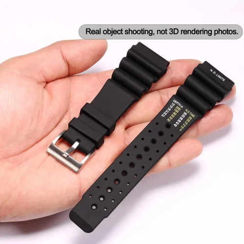Vista 5 de Correa de reloj de silicona de 0.945 in compatible con Citizen Hyper Aqualand Duplex Promaster correa de buceo para hombre, pulsera deportiva