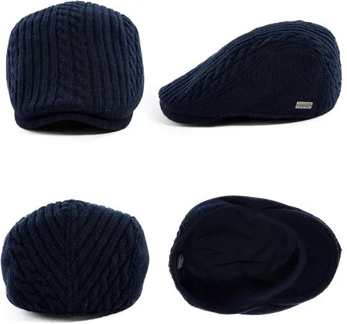 Vista 3 de Jeff & Aimy Gorro de lana para hombre con mezcla de lana, 22.4-24.0in