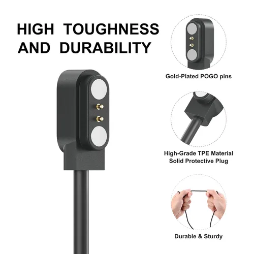 Vista 4 de Vancle Paquete de 2 cables de carga VeryFit para reloj inteligente, cable de carga USB magnético para reloj inteligente Veryfit ID205L, ID205U