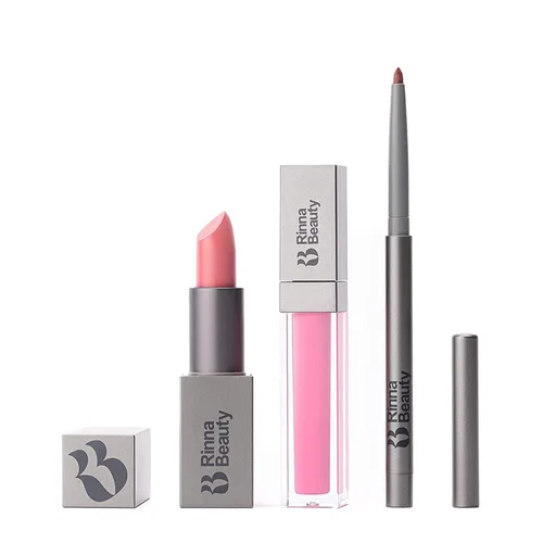 Vista 19 de Rinna Beauty Icon Lip Kit - Amelia - Kit de labios todo en uno, incluye lápiz labial, brillo de labios, delineador de labios, aspecto rosa dulce