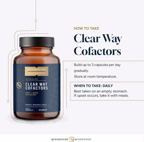 Vista 5 de Quicksilver Scientific Clear Way Cofactors - Apoyo de limpieza de desintoxicación corporal con vitamina B1, extracto de diente de león, quercetina