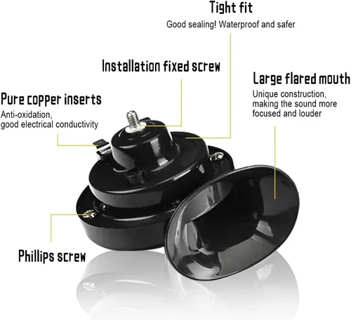Vista 3 de 2 bocinas de tren súper fuertes de 300 dB, kit de repuesto de bocinas dobles de aire impermeables de 12 V, accesorios automotrices, kit de bocina