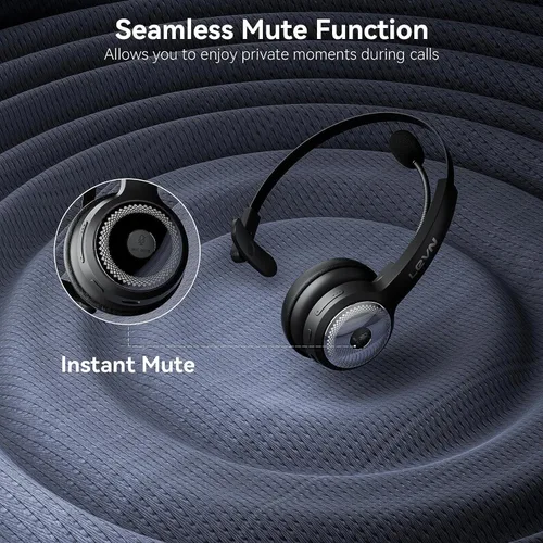 Vista 4 de LEVN Auriculares Bluetooth 5.0, auriculares inalámbricos con micrófono (cancelación de ruido AI), auriculares Bluetooth de 35 horas con dongle USB