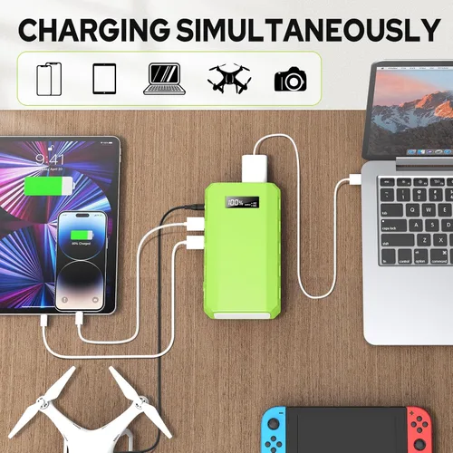 Vista 2 de powkey Estación de Energía Portátil con Salida de CA, Paquete de Batería Externa de 65W/110V 24000mAh/88.8Wh, Fuente de Alimentación Portátil