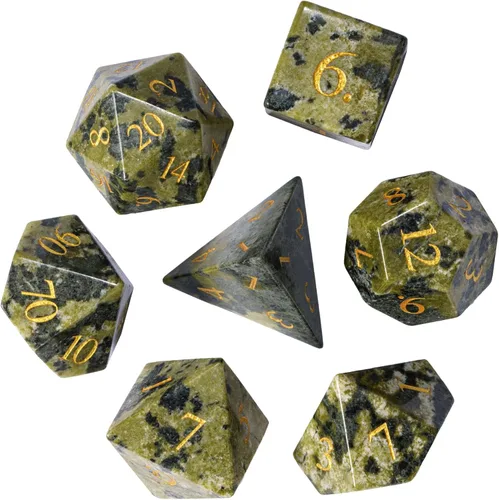 Vista 29 de UDIXI Juego de dados de piedras preciosas de amatista, dados DND de piedra de cristal D&D con estuche de regalo para juegos de rol y juegos de mesa