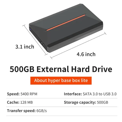 Vista 6 de Hyper base LBOX LITE 500G Game Console HDD, Retro Game Console with built in 3762 Games, Plug and Play Video Game Console for PC, Emulator Console