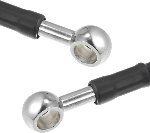 Vista 8 de X AUTOHAUX 39.4 in 39.37" Longitud 0.394 in ID motocicleta hidráulico freno línea aceite manguera tubo 0° acero inoxidable trenzado cable para ATV