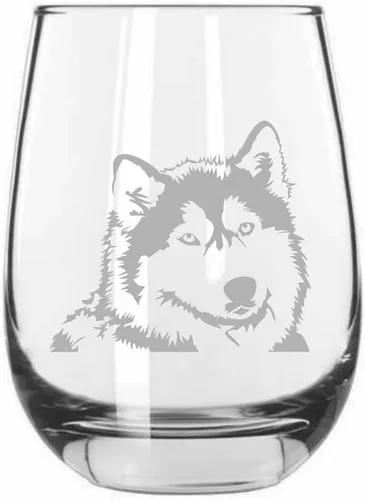 Vista 20 de Shar Pei (chino) - Vaso de vino sin tallo grabado para perro, 15.25 onzas
