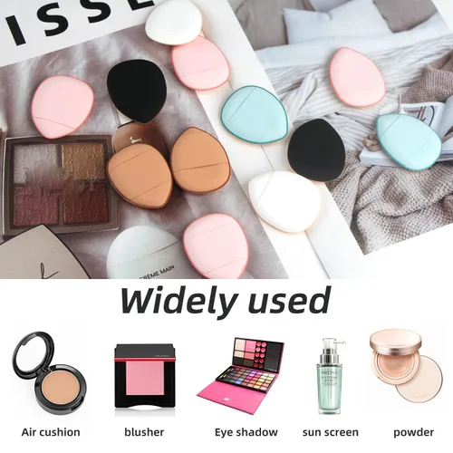 Vista 4 de Finger Puff, 12 piezas de mini esponja de maquillaje, adecuada para base, corrector, sombra de ojos, herramientas de maquillaje de belleza