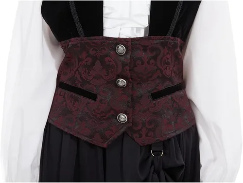 Vista 4 de Chaleco gótico victoriano pirata steampunk vampiro medieval para mujer