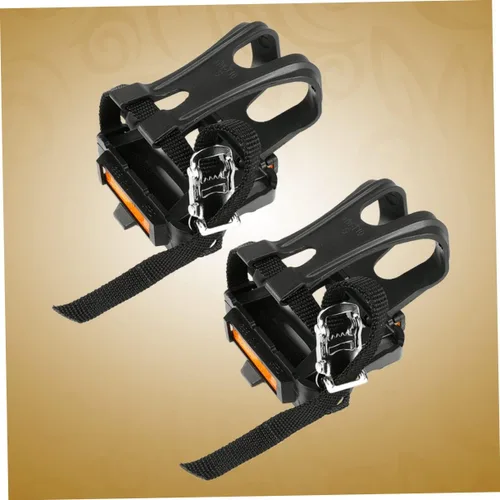Vista 8 de BESPORTBLE Correa para pedal de bicicleta, clip de nailon para el dedo del pie para carretera montaña negro agujero reflectante ajuste pedales