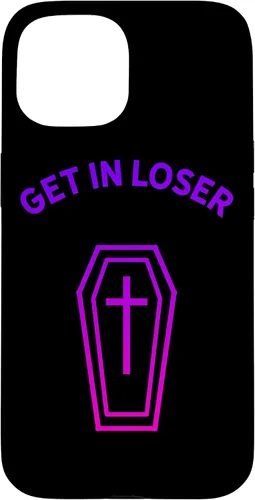 Vista 6 de Pastel Goth Aesthetic Black Gradient Coffin Get in Loser Emo Case for iPhone 17