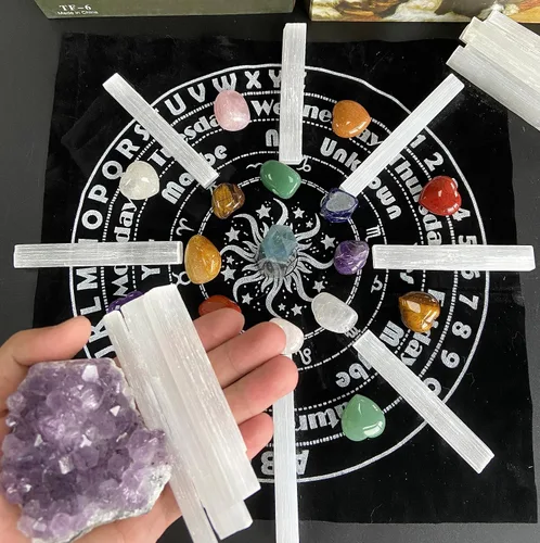 Vista 3 de XIANNVXI Cristal de selenita de 4 pulgadas, 6 varillas de selenita, cristales a granel para curación de Reiki, energía metafísica, protección