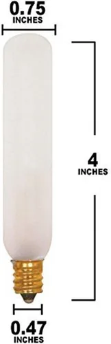 Vista 5 de Satco S3315 15W 120V T6 Frost E12 - Bombilla incandescente con base de candelabro (6 unidades)