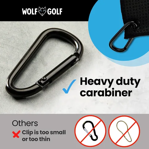 Vista 7 de Toalla de golf Wolf Golf Towels Breaking Par Bordada en EE. UU. Accesorios de golf para hombres o mujeres